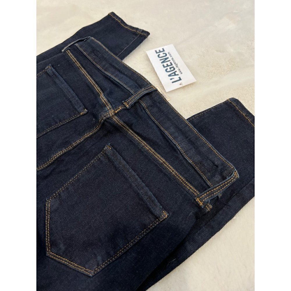 New L'AGENCE Size 27 Margot High-Rise Skinny Jeans Midnight Blue 2294DNM - Picture 8 of 14